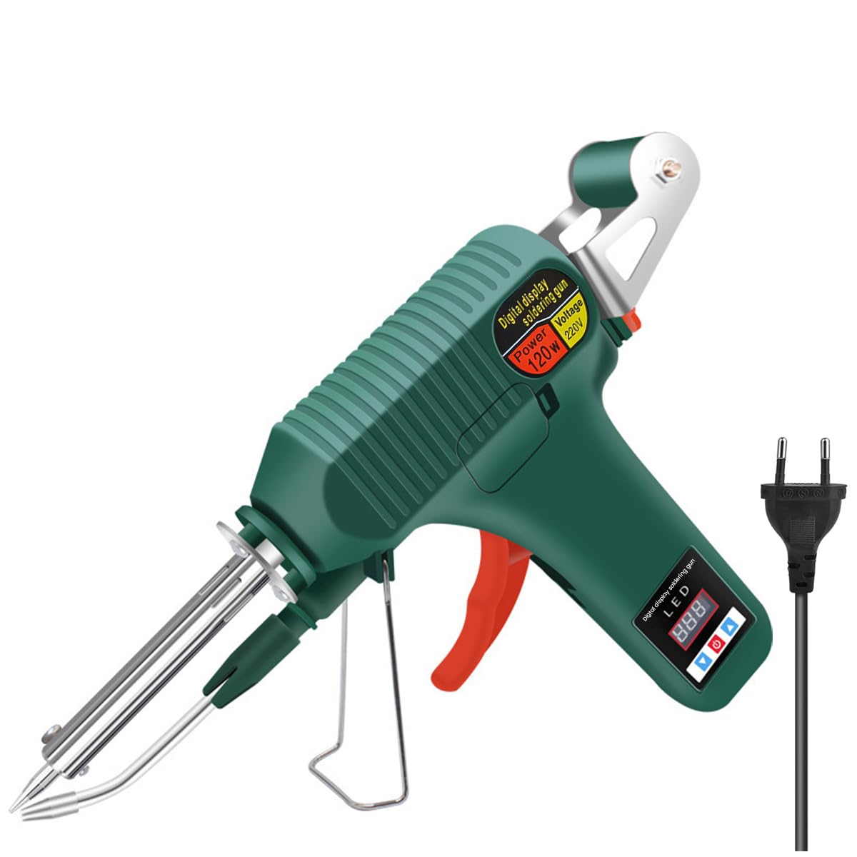 Serplex 120W Soldering Gun with Switch LCD Digital Display Wired Handheld Soldering Gun 180-520°C Temp Adjsutment Ceramic Heater Quick Heating Auto Tin Wire Feeding Serplex 120W Soldering Gun with Switch LCD Digital Display Wired Handheld Soldering Gun 180-520°C Temp Adjsutment Ceramic Heater Quick Heating Auto Tin Wire Feeding